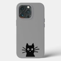 Neugierige schwarze Kitty-Katze, die hereinschaut
