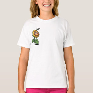 Neugierige Sonnenblume beobachtet summende Biene K T-Shirt
