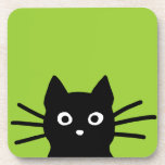 Neugierige spähende schwarze lustige Tier-Kunst Untersetzer<br><div class="desc">Neugierige spähende schwarze Katze passt Sie auf. Lustiges Set GetränkeUntersetzer. Die Katze wird Ihr Glas weg von der Tabelle auf den Boden schließlich klopfen, aber schützt zuerst Ihre Oberfläche mit einem gleitsicherer Korken unterstützten Untersetzer. Dieses lustige Set der schwarzen Katze GetränkeUntersetzer macht ein cooles Geschenk für Kittyliebhaber. Schützen Sie Ihre...</div>