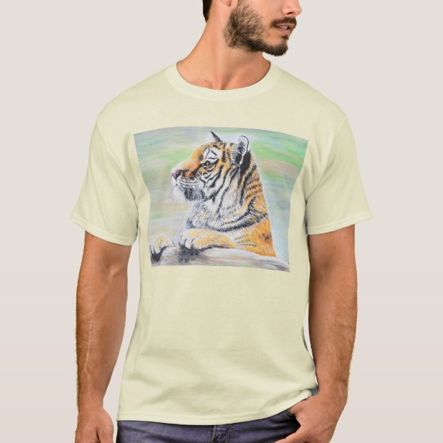 Neugierige Tigermalerei T-Shirt (Vorderseite)