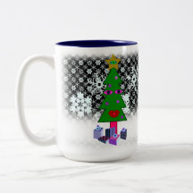 Neugierige Weihnachtsfeier-Tasse