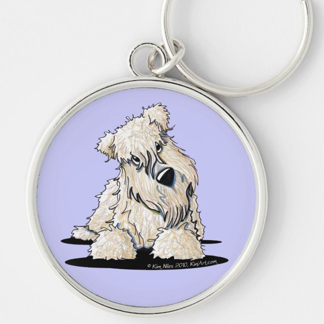 Neugierige Wheaten Terrier Schlüsselkette Schlüsselanhänger (Vorne)