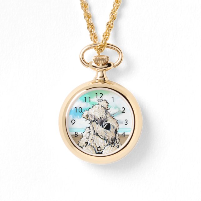 Neugierige Wheaten Terrier Watch Armbanduhr (Vorderseite)