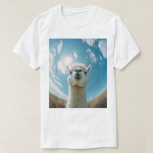 Neugieriger Alpaca unter der Sonne T-Shirt