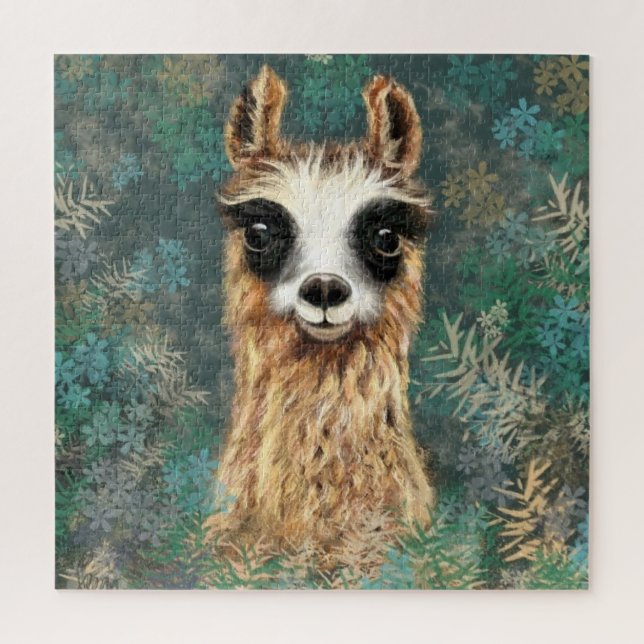 Neugieriger Baby Llama Jigsaw Puzzle Fun (Vertikal)