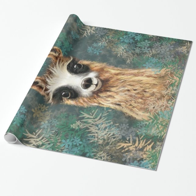Neugieriger Baby Llama - Niedlich - Geschenkpapier (Ungerollt)