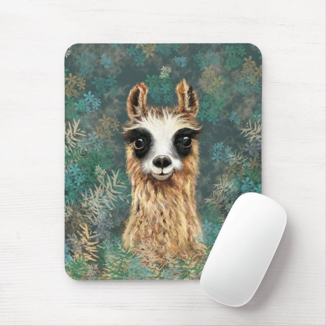 Neugieriger Baby Llama - Niedlich Mousepad (Mit Mouse)