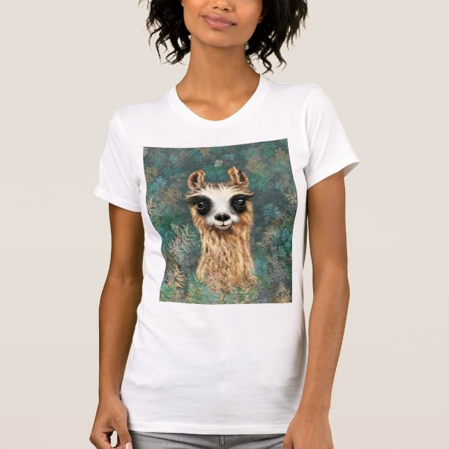 Neugieriger Baby Llama - Niedlich T-Shirt (Vorderseite)
