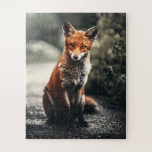 Neugieriger Big Red and White Fox in der Natur