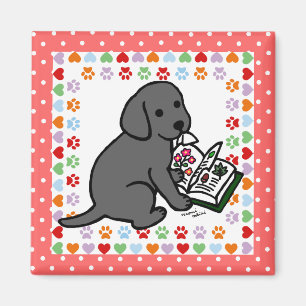 Neugieriger Black Labrador Puppy Magnet