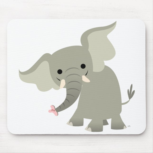 Neugieriger Cartoon Elephant Mousepad (Vorne)
