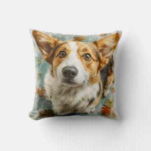 Neugieriger Corgi Herbstblick Kissen