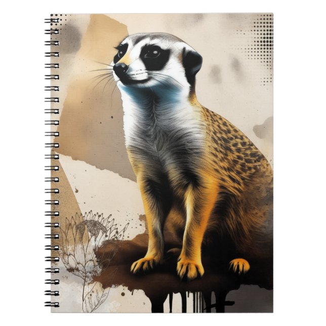 Neugieriger Erdmännchen | Notizbuch Journal Notizblock (Vorderseite)
