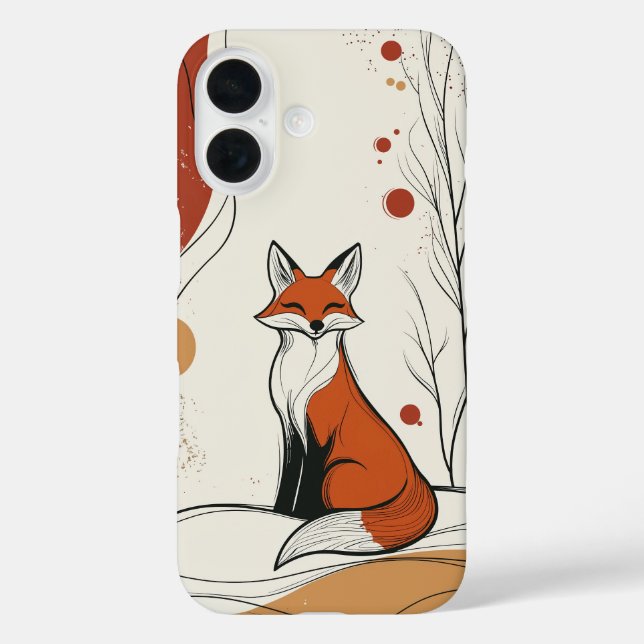 Neugieriger Fuchs iPhone 16 Hülle (Rückseite)