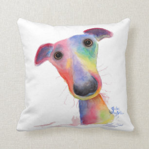 Neugieriger Hund "Hank" Whippet/Windhund-Kissen Kissen