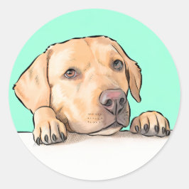 Neugieriger Hund Runder Aufkleber