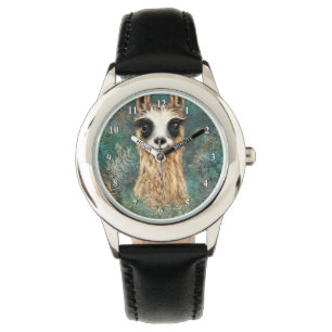 Neugieriger Llama Funny Watch Armbanduhr