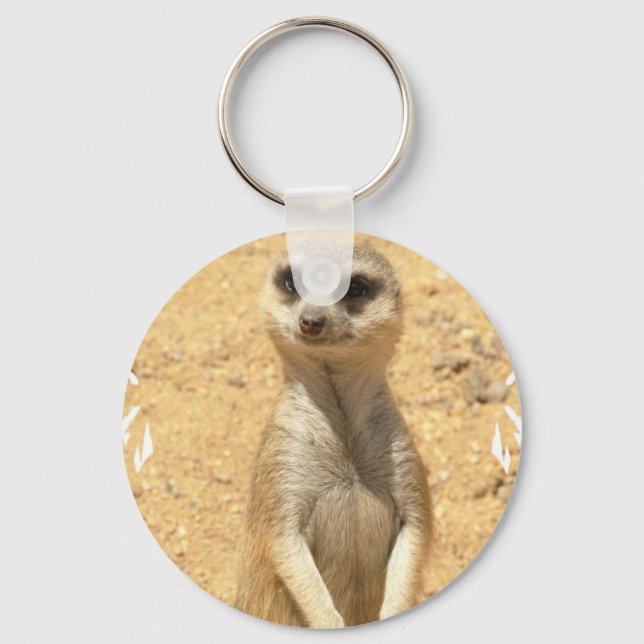 Neugieriger Meerkat-Schlüsselanhänger Schlüsselanhänger (Vorderseite)