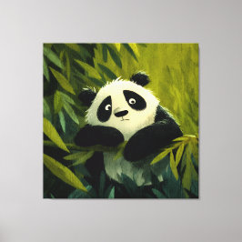 Neugieriger Panda Bambus Einblick Leinwanddruck