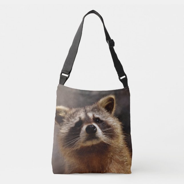 Neugieriger Raccoon Tragetaschen Mit Langen Trägern (Vorderseite)