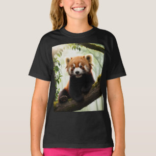 Neugieriger Red Panda auf einem T - Shirt der Baum