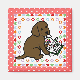 Neugieriger Schokoladen-Labrador-Welpe Magnet