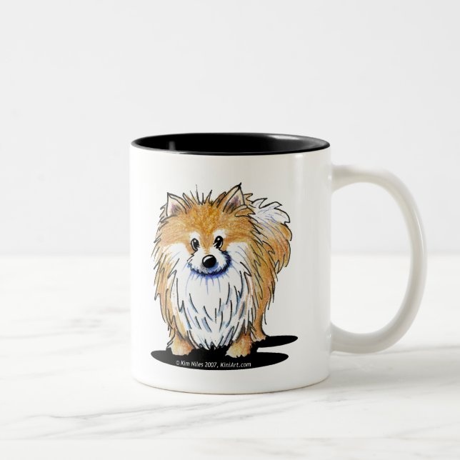 Neugieriger Spitz Zweifarbige Tasse (Rechts)