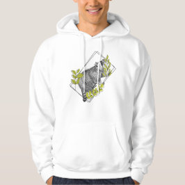 Neugieriger Waschbär und limettgrünes Laub - Gravu Hoodie