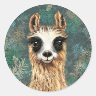 Neugieriges Baby Llama Funny Sticker Alpaca