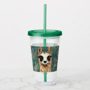 Neugieriges Baby Llama - Niedlich Acryltrinkbecher