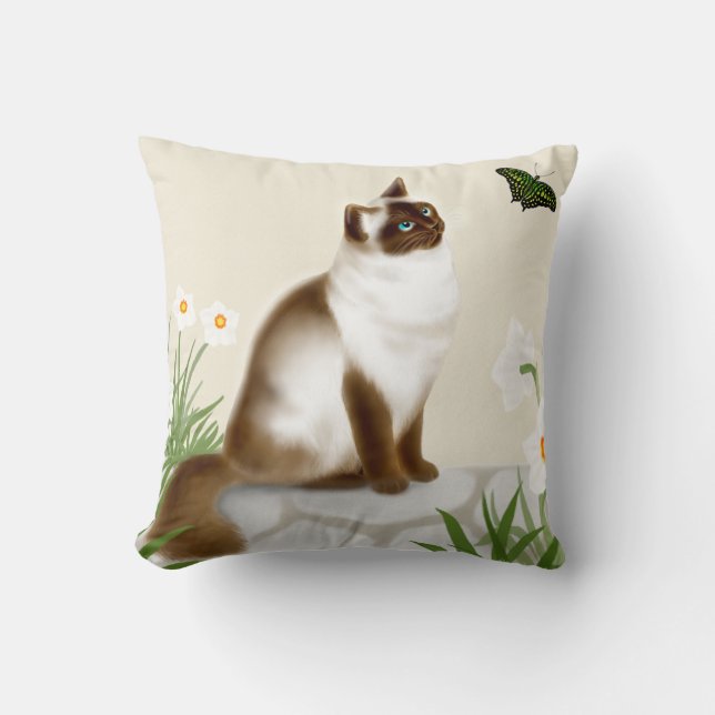 Neugieriges HimalajaMiezekatze-Kissen Kissen (Vorderseite)