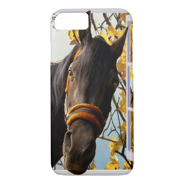 Neugieriges Pferd durch das Küchenfenster schauen Case-Mate iPhone Hülle (Rückseite)