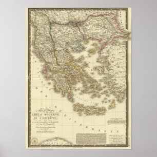 Neugriechisch-Inseln, Albanien, Mazedonien Poster
