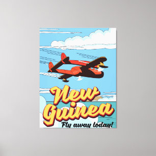 Neuguinea-Abenteuerposter. Leinwanddruck