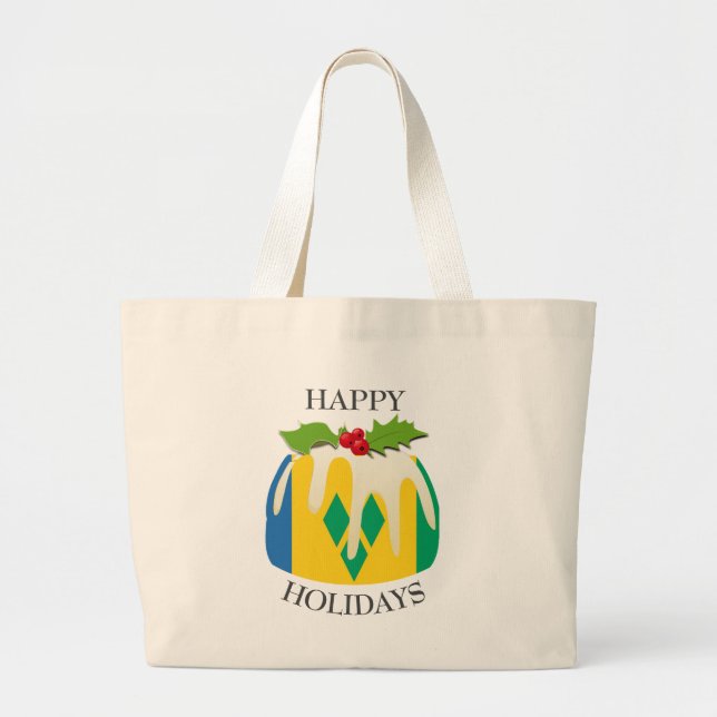 Neuheit | Festes Pudding | ST VINCENT FLAG Jumbo Stoffbeutel (Vorne)