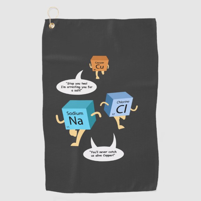 Neuheit im Bereich Chemie Golfhandtuch (Vorderseite)