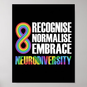 Neuheit Neurodiversity Rainbow Infinity Autism Awa Poster