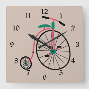 Neuheits-altmodisches Fahrrad Quadratische Wanduhr