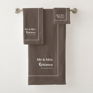 Neuigkeiten Mr. & Mrs. Personalisiert Bath Handtuc Badhandtuch Set