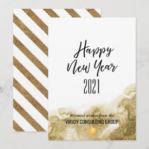 Neujahr 2021   Corporate Business Gold Abstrakt Feiertagskarte
