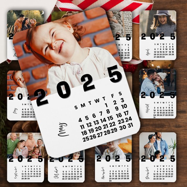 Neujahr 2025 Mai Foto der Kalenderfamilie Magnet (New Year 2025 May Calendar Family Photo Magnet)