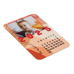 Neujahr 2025 Monatskalender Foto der Familie Magnet