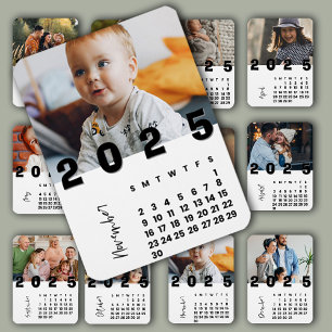 Neujahr 2025 Monatskalender Foto der Familie Magnet