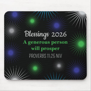 Neujahr 2026 Farbige Lichter des Segens Mousepad