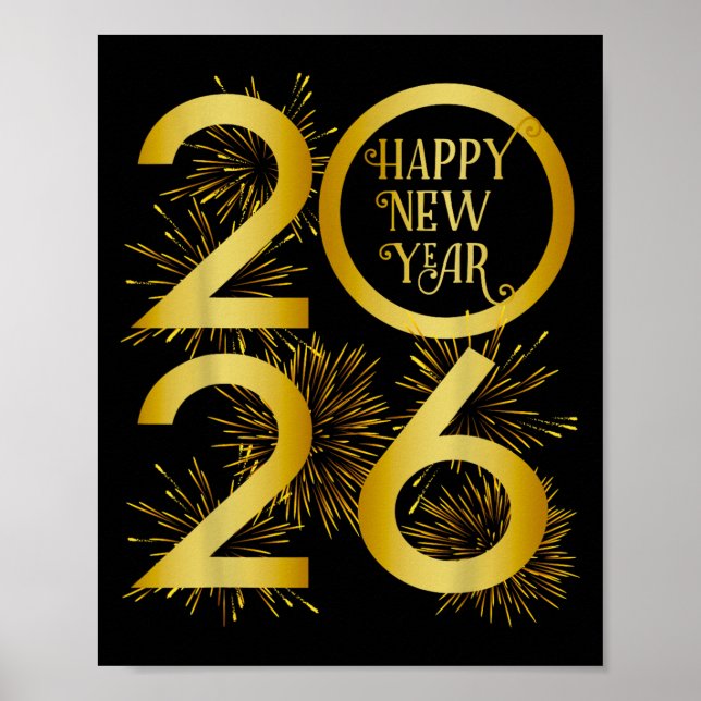 Neujahr 2026 Feuerwerkskörper - Frohes Neues Jahr  Poster (Vorne)