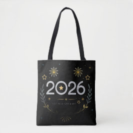 Neujahr 2026 Gold Feuerwerk „Neues Jahr, neuer Gla Tasche
