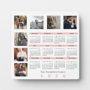 Neujahr 2026 Kalender Familien-Multi-Foto-Collage Fotoplatte