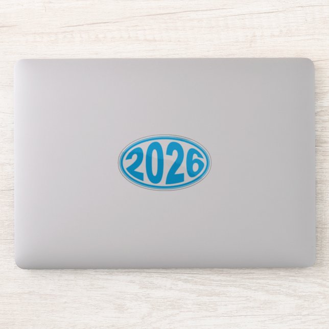 Neujahr 2026 Ovaler Aufkleber (Computer)