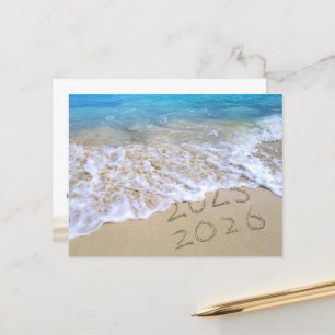 Neujahr 2026 Strand Danke von Unternehmen  Postkarte