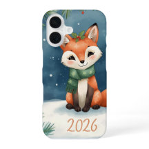 Neujahr 2026 süßer Winter-Fuchs-iPhone-Case